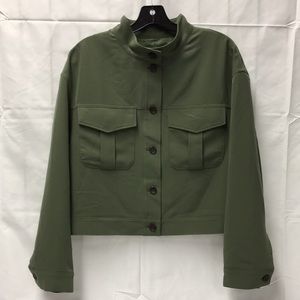 Banana Republic Green Button Up Cropped Jacket L